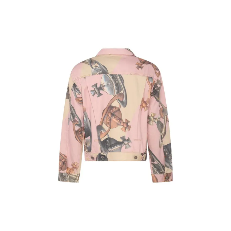 Vivienne Westwood Marlene Orb Printed Buttoned Denim Jacket-1
