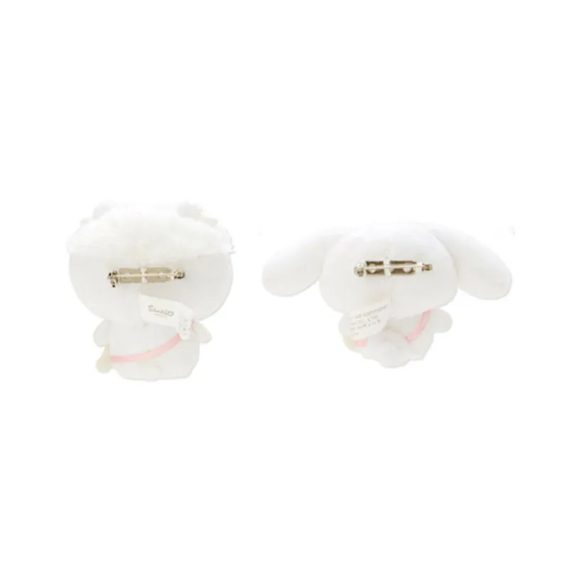 Sanrio Cinnamoroll Chiikawa Collaboration Collection Brooch Set Dolls Plush Pendant 7cm High-1