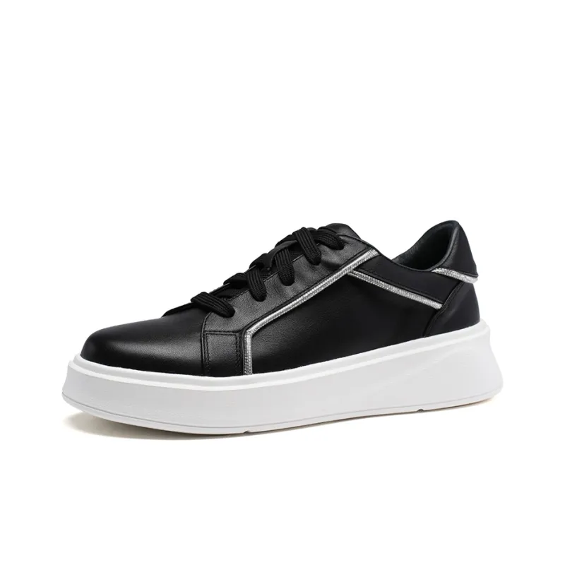 PACO GIL Low-Top Skateboard Shoes 4cm Women's Black-1