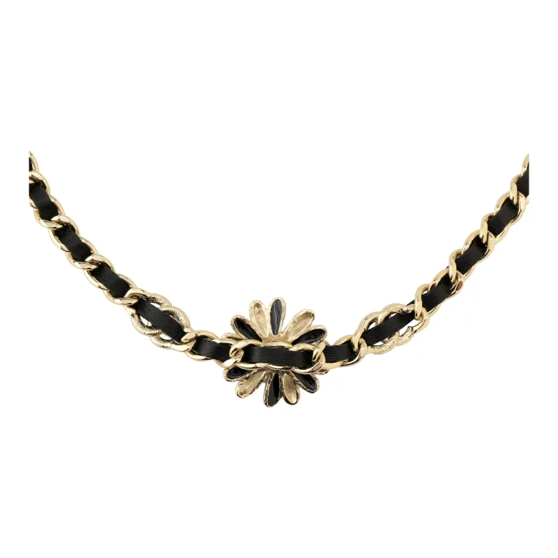 CHANEL Necklaces Women's Black/Gold-1