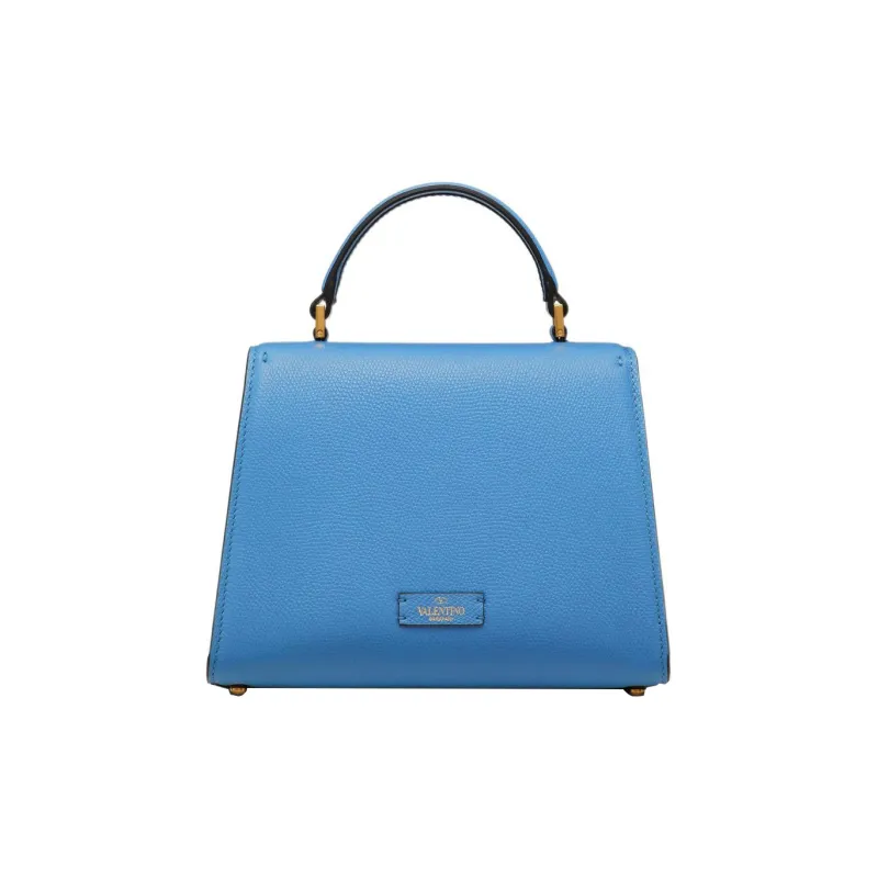 Valentino VSLING Textured Calfskin Shoulder Bag Crossbody Bag Handbag Small Size Women's Blue-4