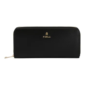 Furla Textured Leather Wallet Extra Large Women's Black