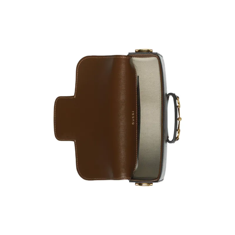 GUCCI Horsebit 1955 Leather Saddle Bag Crossbody Shoulder Bag Women's Brown-7