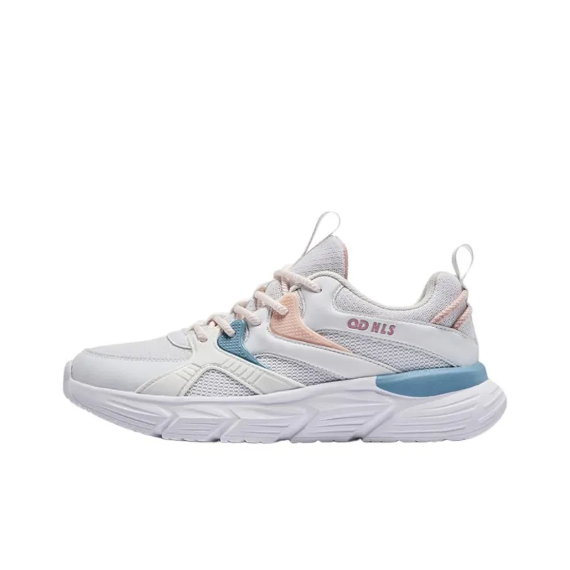QIAODAN Anti Slip Wear Resistant Low Top Sports Casual Shoes Women's White Blue-0