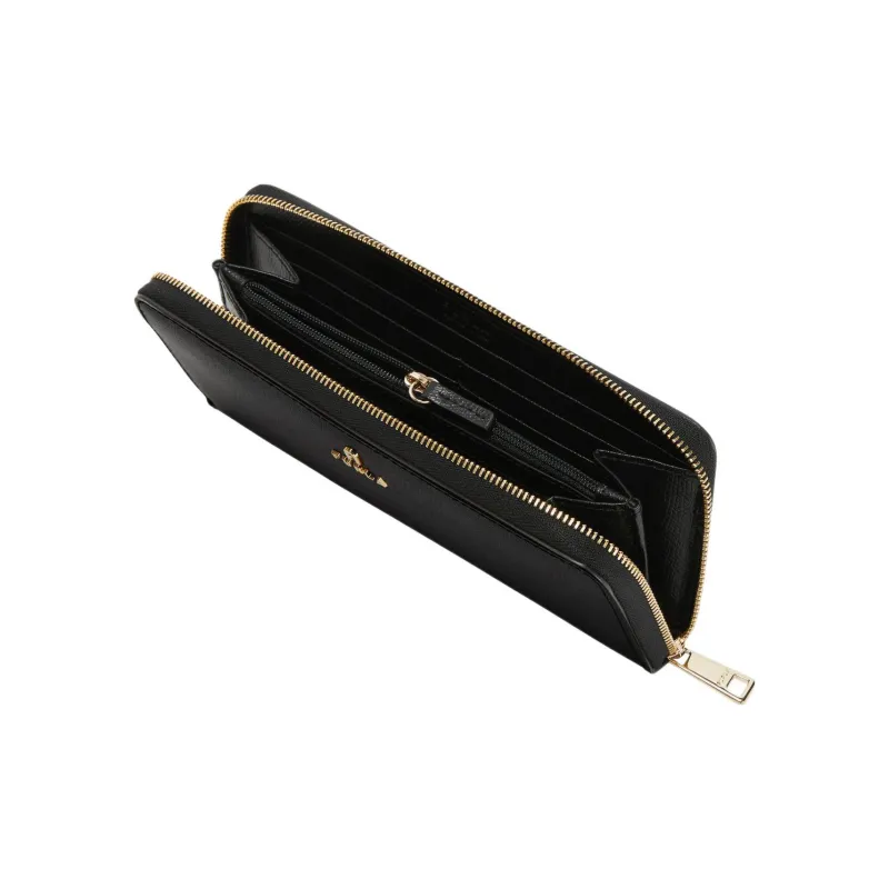 Furla Textured Leather Wallet Extra Large Women's Black-4