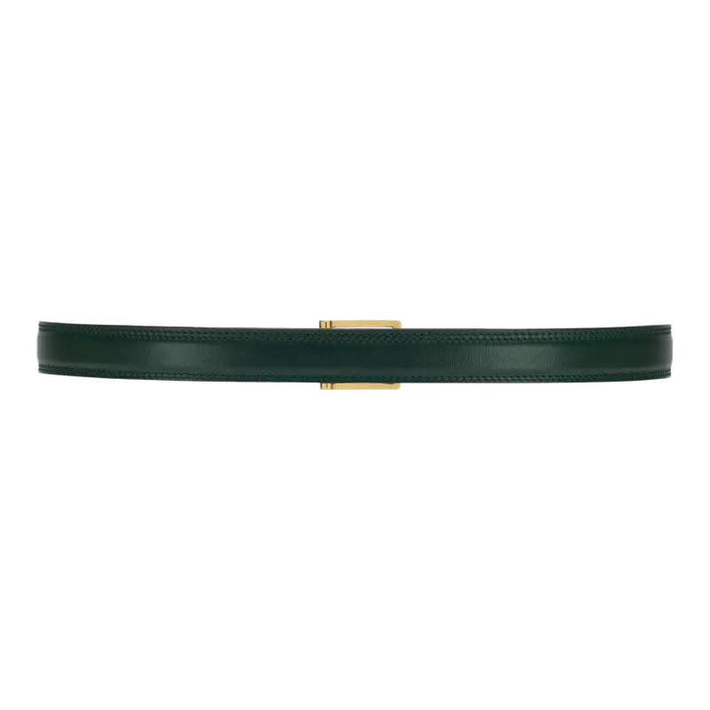 GUCCI Classic Double G Logo Comfortable Pin Buckle Leather Belts Men's Dark Green Width: 2.5CM-1