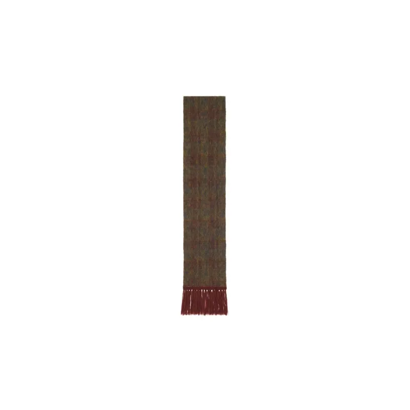 SAINT LAURENT Knit Scarves Men Burgundy-1