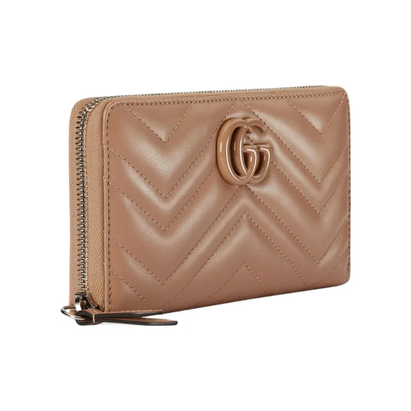 GUCCI GG Marmont Leather Wallet Women's Rose Beige-1