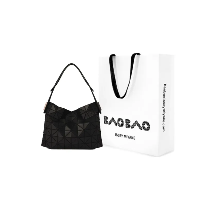 ISSEY MIYAKE Polyvinyl Chloride Resin Baguette Shoulder Bag, Handbag Trumpets Unisex Matte Black-7