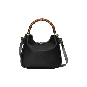 GUCCI Diana Leather Crossbody Bag Shoulder Bag Small Size Women's Black