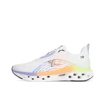 XTEP Shock Absorption Spinning 10.0 Anti Slip And Wear Resistant Breathable Low Top Running Shoes Men's White Purple