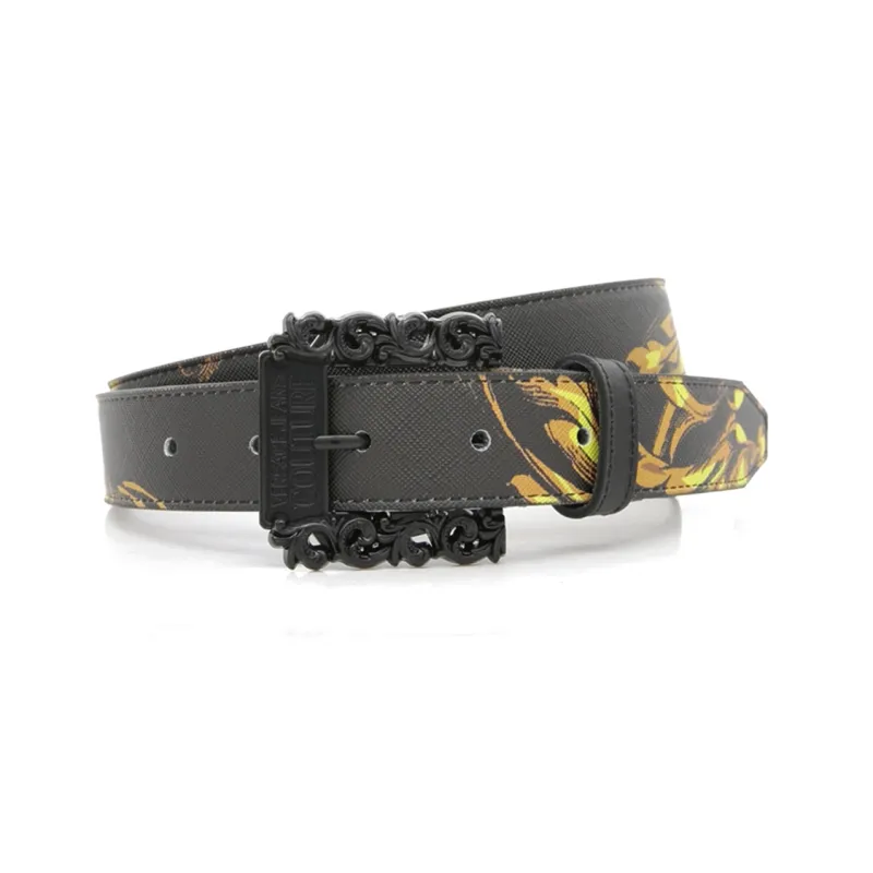 VERSACE Leather Belts Men Black-0