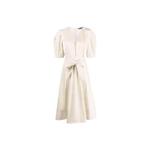 Polo Ralph Lauren Puff-sleeve Cotton Midi Dress