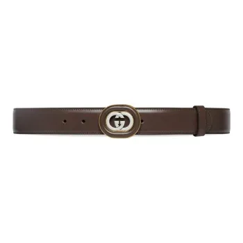 GUCCI Leather Belts Men Brown