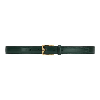 GUCCI Classic Double G Logo Comfortable Pin Buckle Leather Belts Men's Dark Green Width: 2.5CM