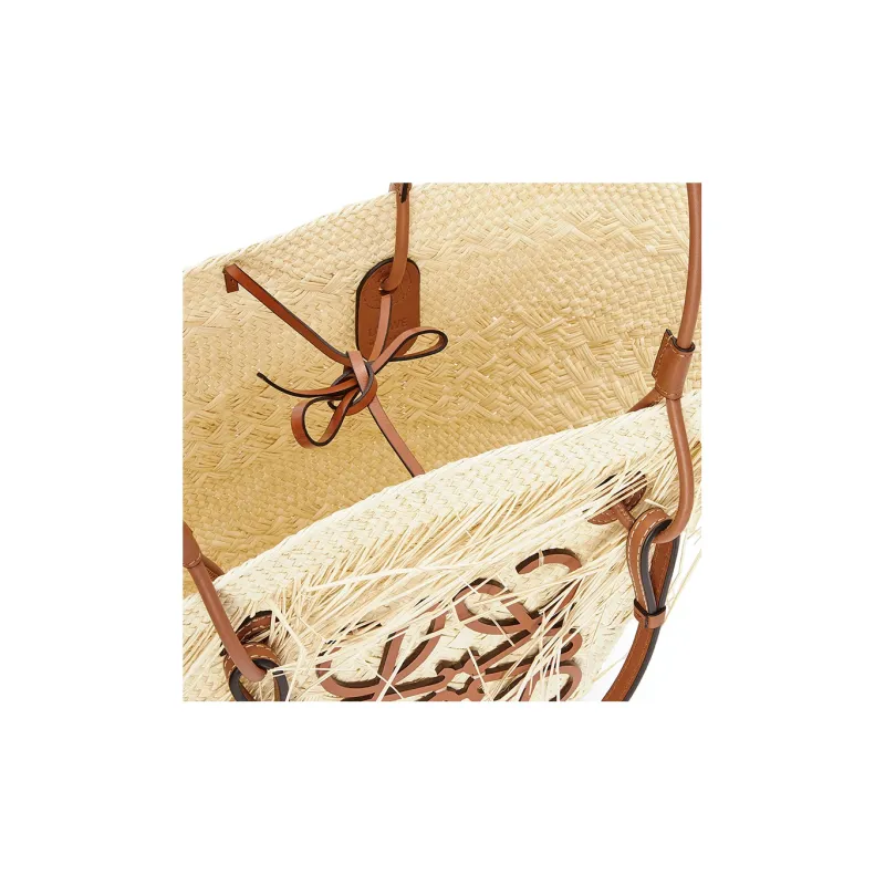 LOEWE Iracap Palm Fiber With Cow Leather Handbag, Shoulder Bag Women's-4