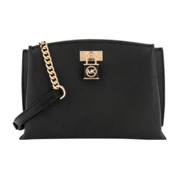 MICHAEL KORS MK Ruby Saffiano Leather Shoulder Bag, Crossbody Bag Medium Size Women's Black