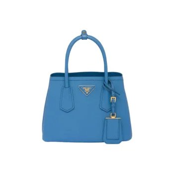 PRADA Leather Tote Bag Shopping Bag Shoulder Bag Crossbody Bag Handbag Mini Women's Light Blue