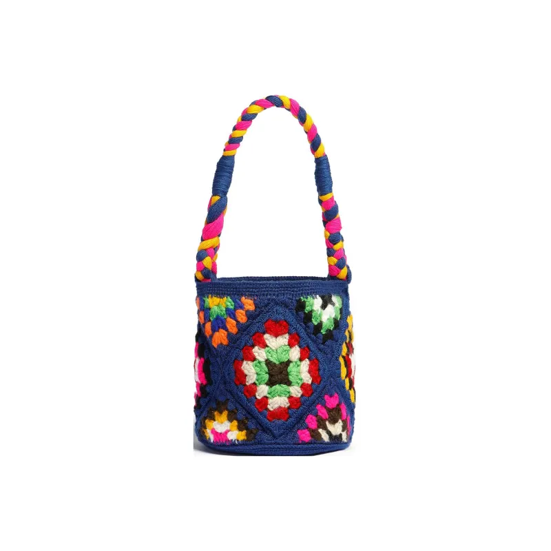 MARNI Wool Basket Bag Handbag Small Size Women's Blue-1