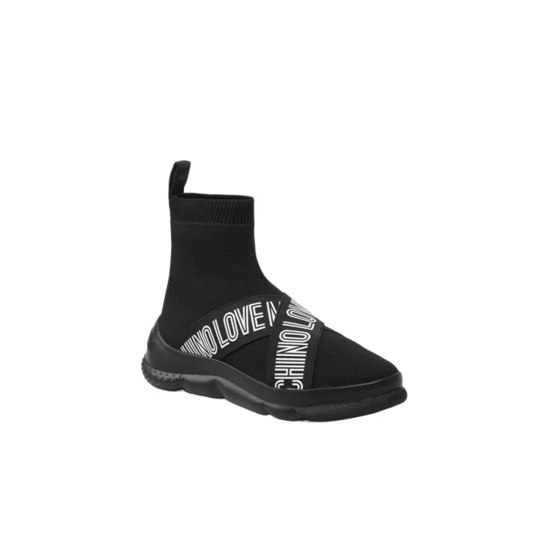 LOVE MOSCHINO Breathable And Lightweight High Top Sports Casual Shoes Women's Black-2