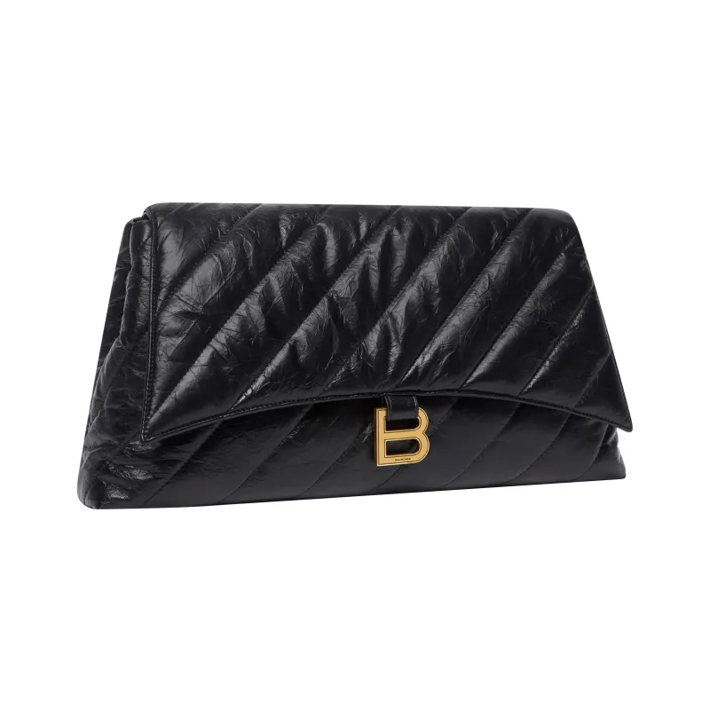 Balenciaga Clutch Crush Large Quilted Black-1