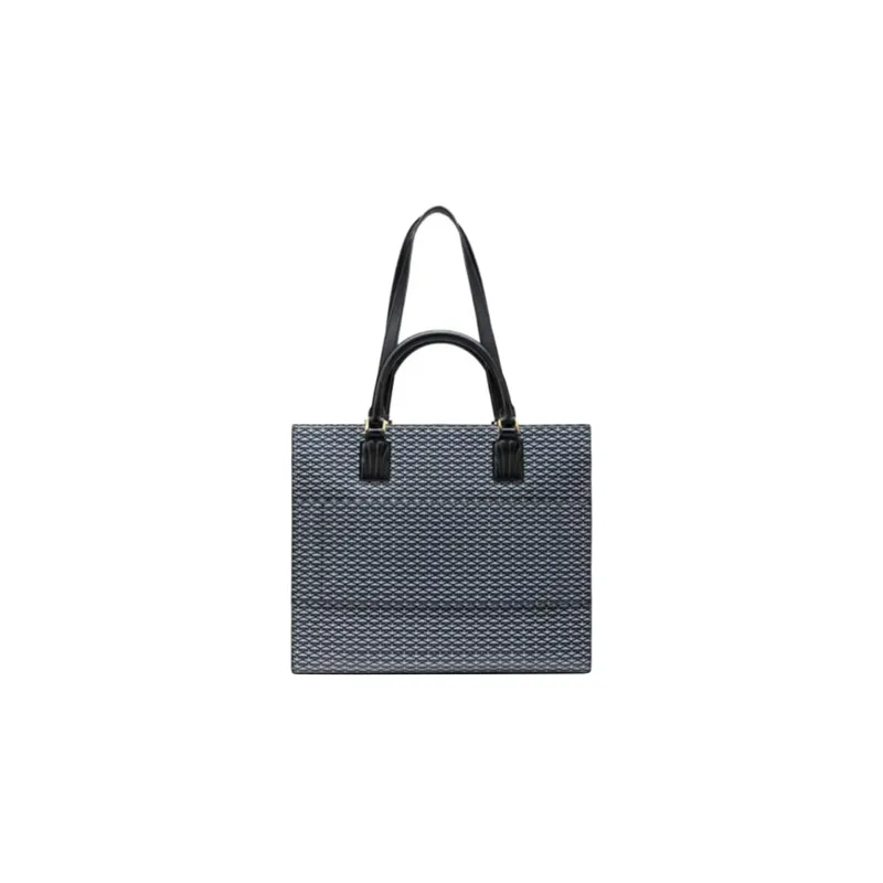 SAMSONITE Cow Leather Tote Bag Shopping Bag Handbag Shoulder Bag Large Size Women's Blue-3