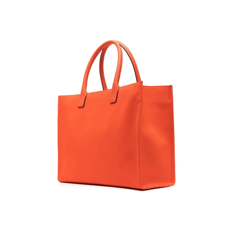 VERSACE La Medusa Calfskin Tote Bag Shopping Bag One Shoulder Handbag Large Size Women's Orange-1