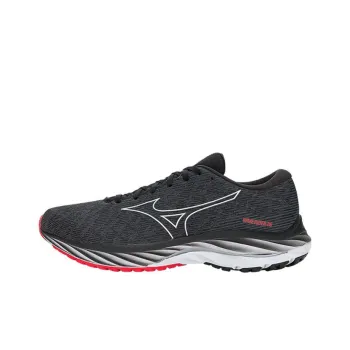 Mizuno Wave Rider 26 Anti Slip Wear Resistant Low Top Running Shoes Unisex Black Red