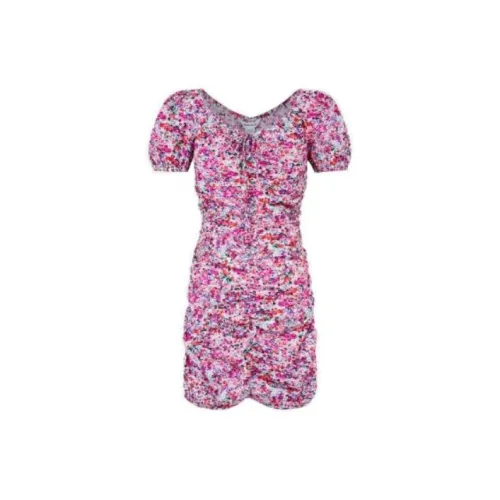 URBAN REVIVO Short-Sleeved Dresses Women's Light Pink Print