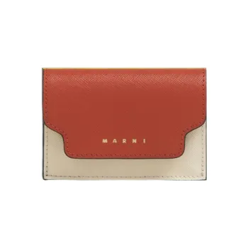 MARNI Logo Printed Tri-Fold Saffiano Wallet