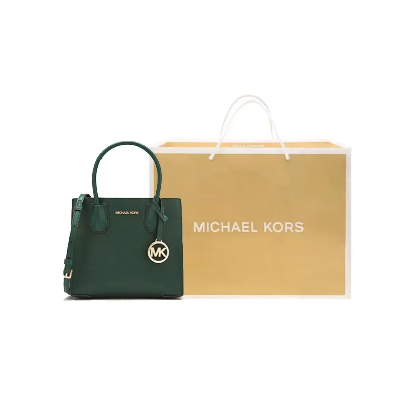 MICHAEL KORS Mercer Leather Trunk Bag, Handbag, Shoulder Bag, Crossbody Bag Trumpets Women's Jasper-4