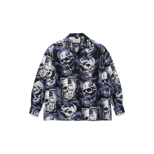 WACKO MARIA Shirts Men Marine Blue