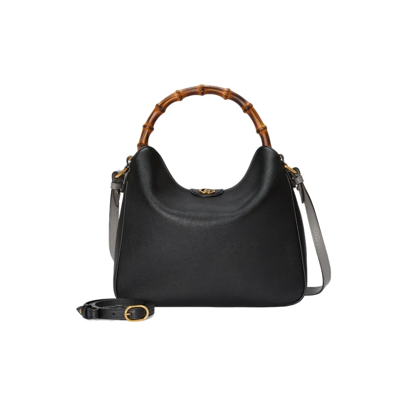 GUCCI Diana Leather Crossbody Bag Shoulder Bag Medium Size Women's Black-1