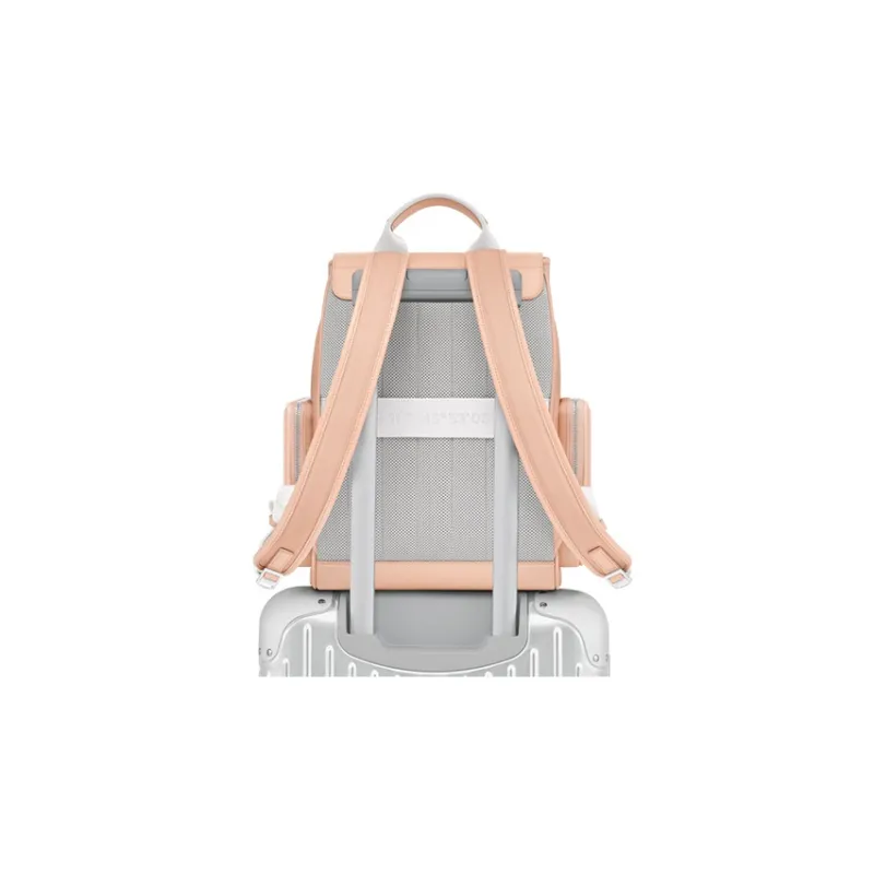 RIMOWA Never Still Canvas With Leather Backpack Small Size Women's Pink-4