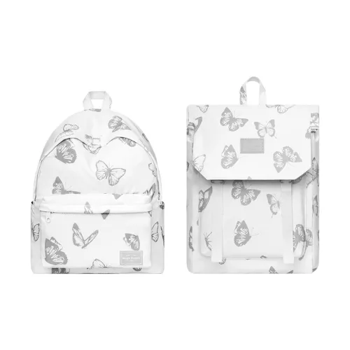 MR.ACE HOMME Polyester Reflective Butterfly Casual Backpack Laptop Bag In Trendy And Cool Style Regular Women's White