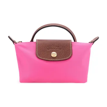 LONGCHAMP Le Pliage Recycled Canvas With Leather Trim Canvas Bag Dumpling Bag Handbags Regular Women's Candy Pink