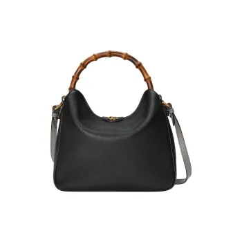 GUCCI Diana Leather Crossbody Bag Shoulder Bag Medium Size Women's Black