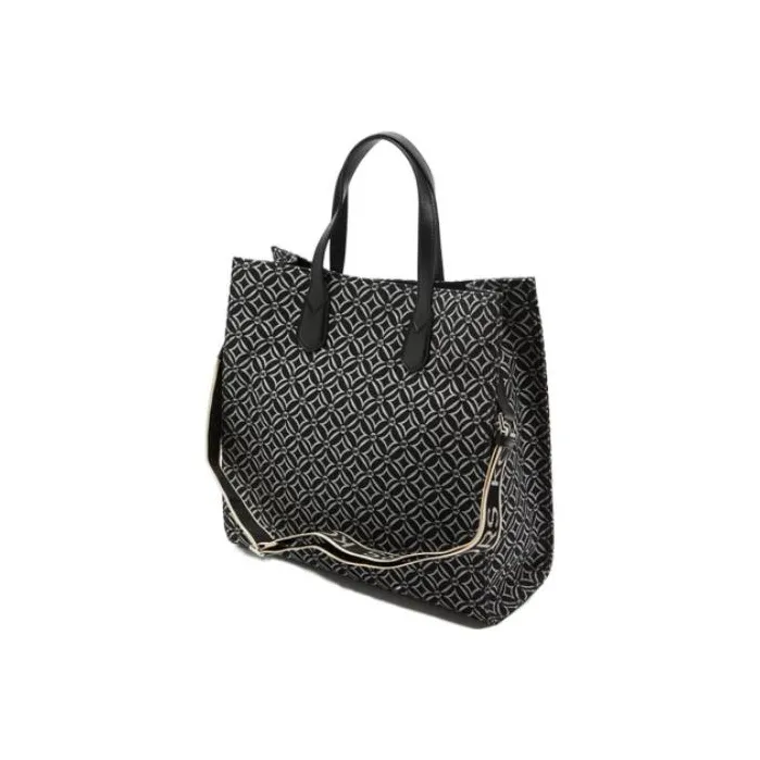 MICHAEL KORS Fabric Tote Bag, Shopping Bag, Handbag, Crossbody Bag Tubas Women's Black & White-3