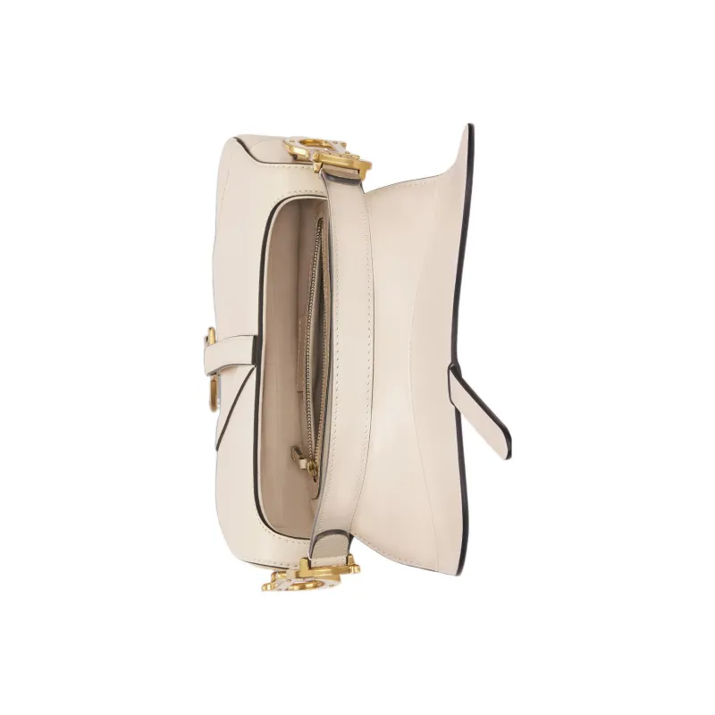 DIOR Smooth Calf Leather Saddle Bag Shoulder Bag Crossbody Bag Handbag Regular Women's Gray White-2