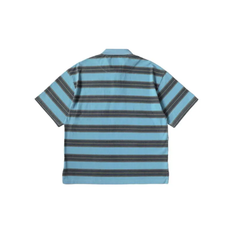 MADNESS Polo Shirts Unisex Blue Black Stripes-1
