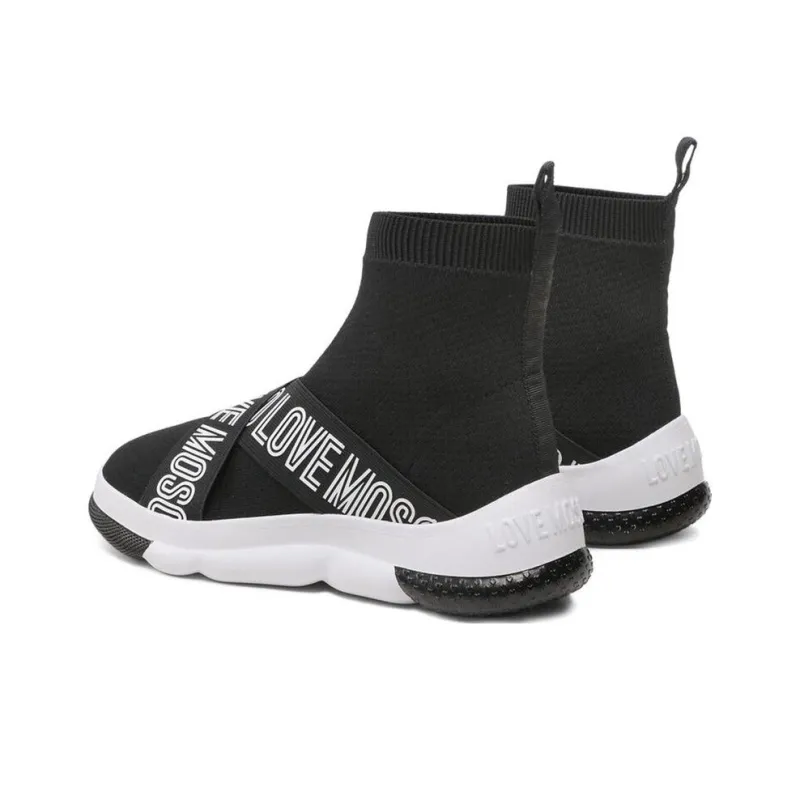 LOVE MOSCHINO High Top Sports Casual Shoes Women's Black-3