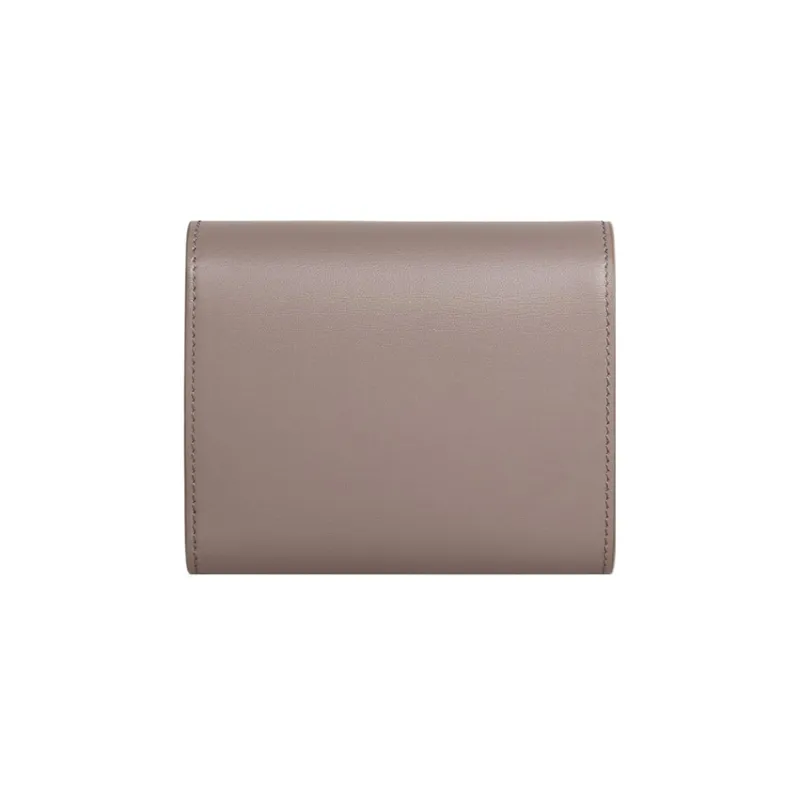 CELINE Triomphe Arc De Triomphe Shiny Calfskin Card Holder Wallet Small Size Women's Eggstone Gray-2