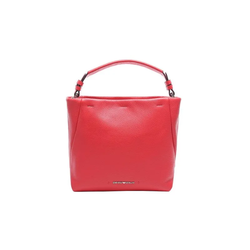 EMPORIO ARMANI Cow Leather Bucket Bag Handbag Women's Red-2