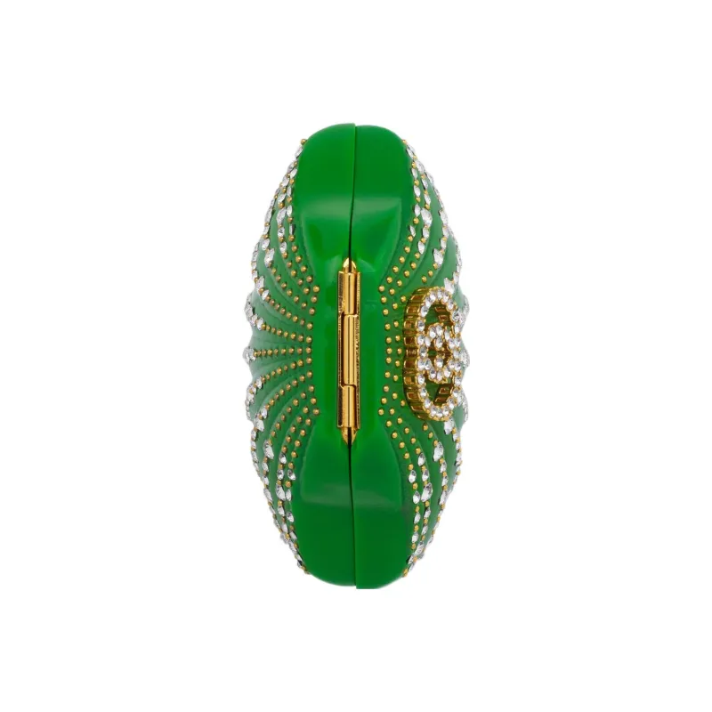 GUCCI Resin Eveningwear One Shoulder Crossbody Clutch Regular Women's Green-4