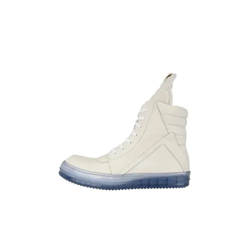 RICK OWENS Geobasket High Chalk White Blue Transparent