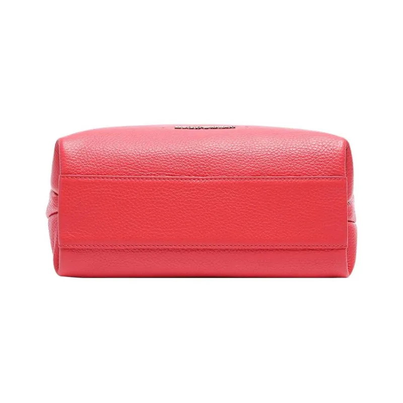 EMPORIO ARMANI Cow Leather Bucket Bag Handbag Women's Red-4