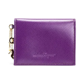 FERRAGAMO Leather Wallet Women's Purple
