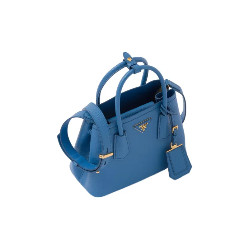 PRADA Leather Tote Bag Shopping Bag Shoulder Bag Crossbody Bag Handbag Mini Women's Light Blue-1