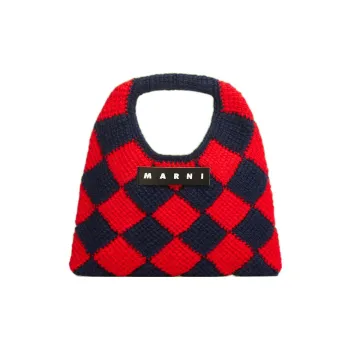 MARNI Wool Basket Bag Handbag Trumpets Women's Blue/Red