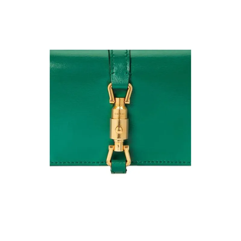 GUCCI Jackie 1961 Leather Clutch Wallets Card Holders Small Size Women's Green-6